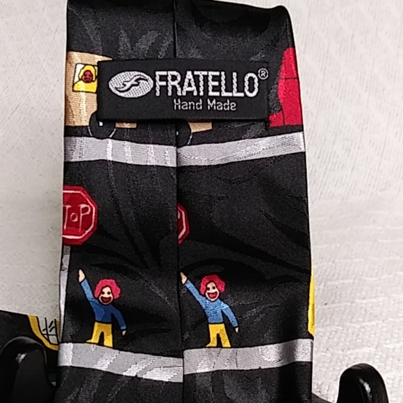 Fratello Hand Made School Bus Traffic Tie - Picture 3 of 4